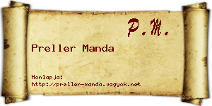 Preller Manda névjegykártya